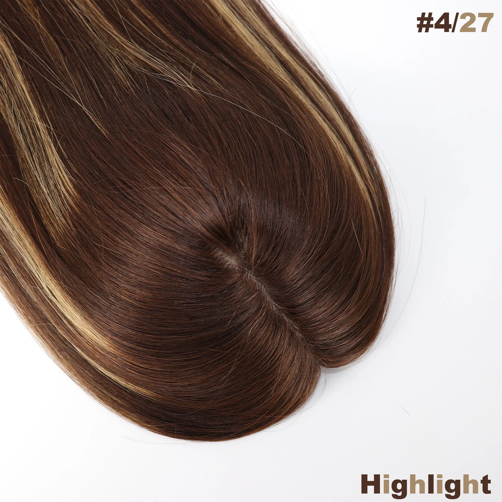 6x6" Golden Blonde Virgin Human Hair Topper Silk Skin Base Women Toupee Silk Top Hair Cover with Clips in & PU Edges Color #27