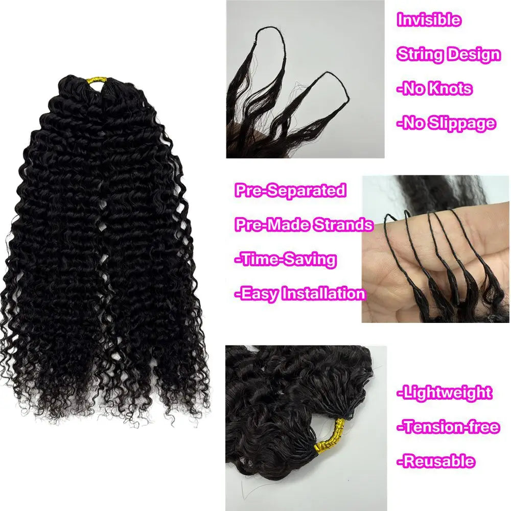 Crochet Human Hair Small Spirals Curly For Women Natural Black Deep Wave Braiding Hair Braid Kinky Curly Feather Hair Extensions
