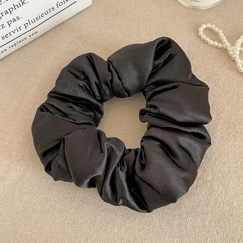 2024 Pillow Sleep Headband Elastic Ponytail Scrunchie for Women Hair Accessories Girls Soft Solid Satin Filled Cotton Big Bands