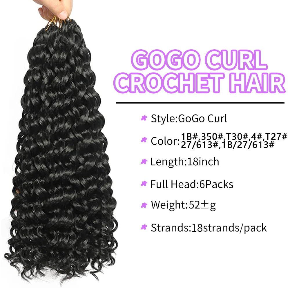 GoGo Curl Crochet Hair 10/18 Inch Short Curly Crochet Hair for Women Water Wave Beach Curl Deep Twist Crochet Braids Synthetic