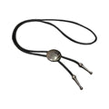 Unisex Metal Pendant Bolo Tie Western Leather Cord Adjustable Necktie Necklace