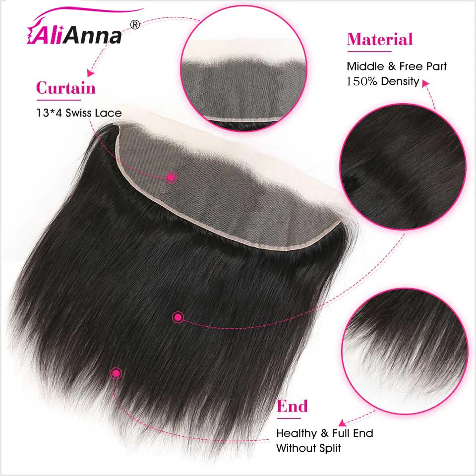 Straight Hair 13X4 Lace Frontal Skin Melt Transparent Lace Frontal 4X4 6X6 5x5 Lace Closure Remy Brazilian Hair Top Quality