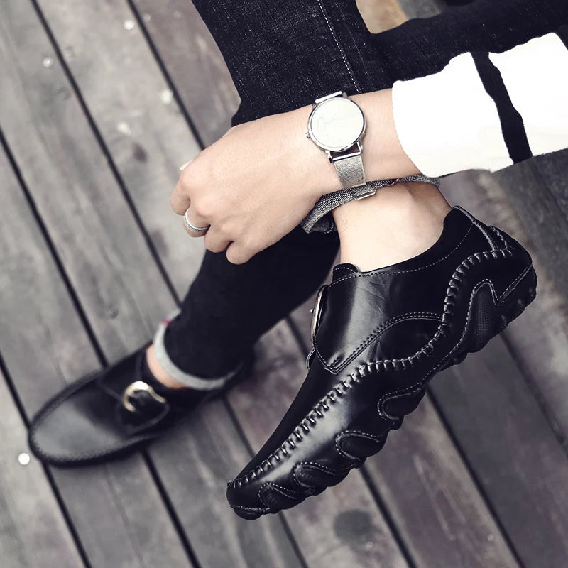 Crocodile Skin Loafer Shoes Men Genuine Leather Slip-on Moccasins Handmade Male Outdoor Casual Shoes Drive Walk Luxury Leisure