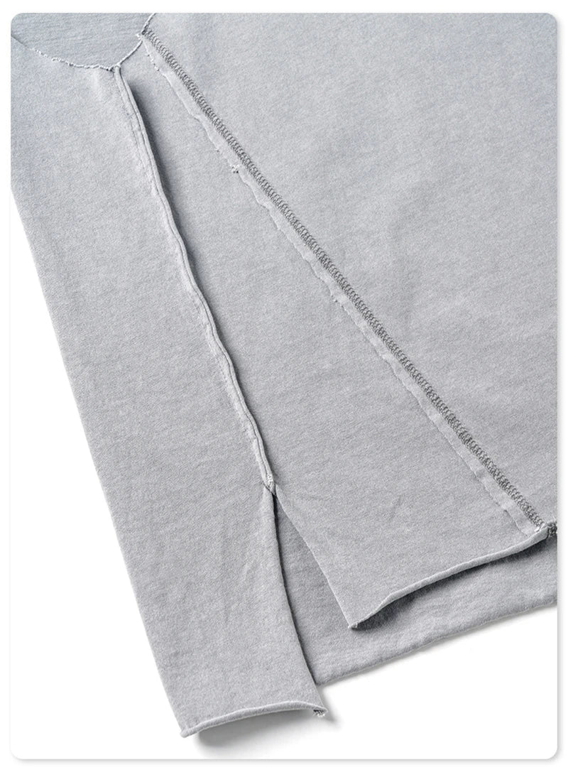 ZODF Vintage 2024 Washed 270gsm Cotton Tank Tops For Men Unisex Summer Relax Fit Slit Sleeveless Vest Streetwears HY0777
