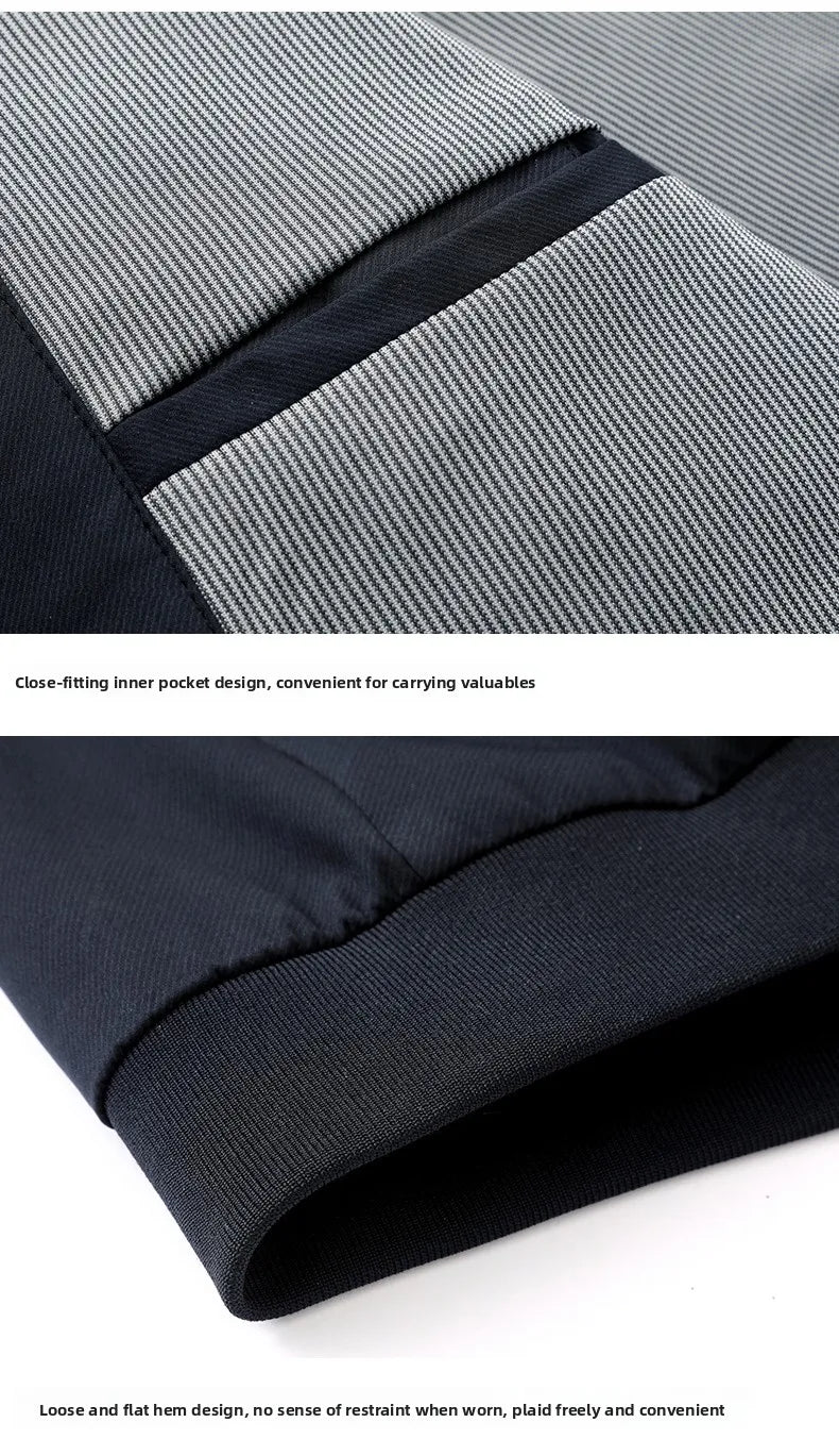 Premium Anti Wrinkle Waterproof Men Blazer Jacket Middle Aged Windbreaker Baseball Collar Business Casual Lightweight Coats