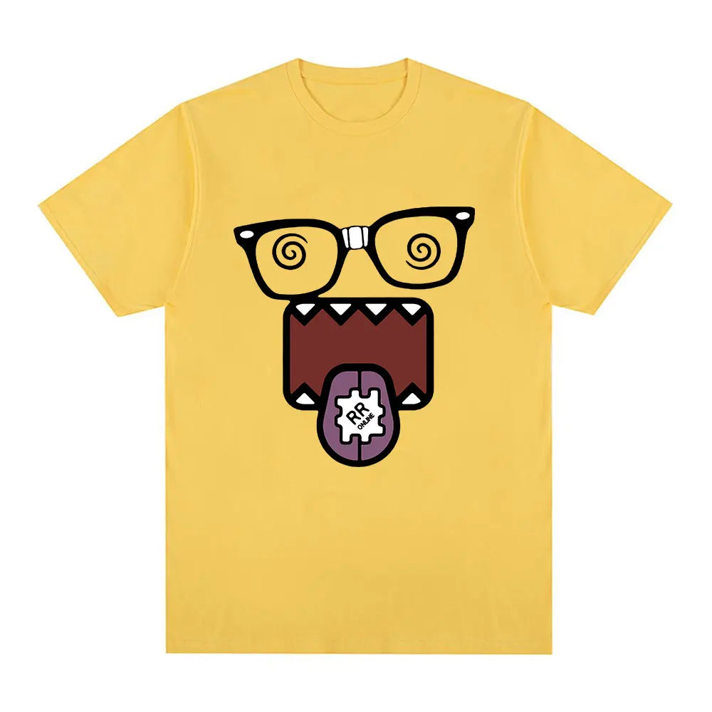 Domo Kun Funny Meme T Shirts Men's Women Clothing Cotton Casual T-Shirts Vintage Short Sleeve Oversized T-shirt Tops Streetwear