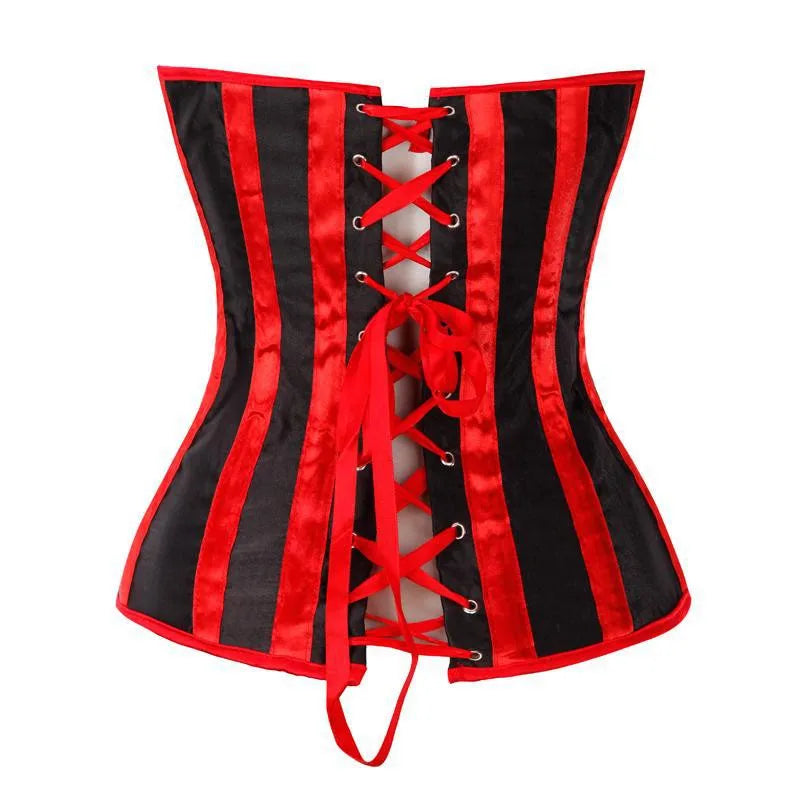 Lady Vest Corsets for Women Satin Halter Tops Straps Underbust Corset Bodyshaper Steampunk Corset Bustier Sexy Cupless Lingerie