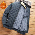 Men's Winter Jacket Stand Collar Fleece Lined Cotton Casual Fashion Warm Loose Short Style Youth Popular Polyester Fabric