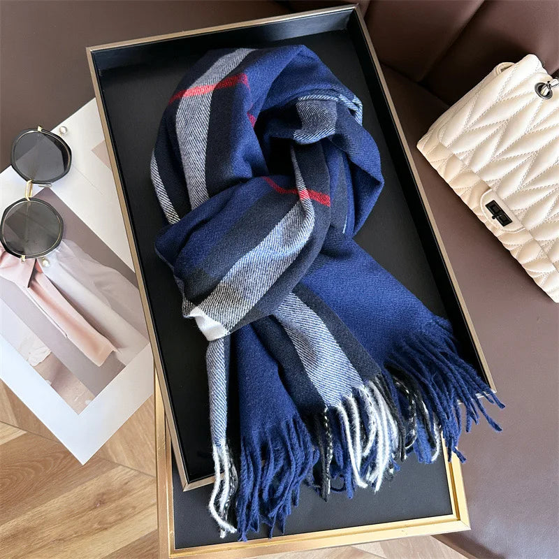 Premium Cashmere Plaid Scarf - Blend of Classic Charm & Modern Elegance