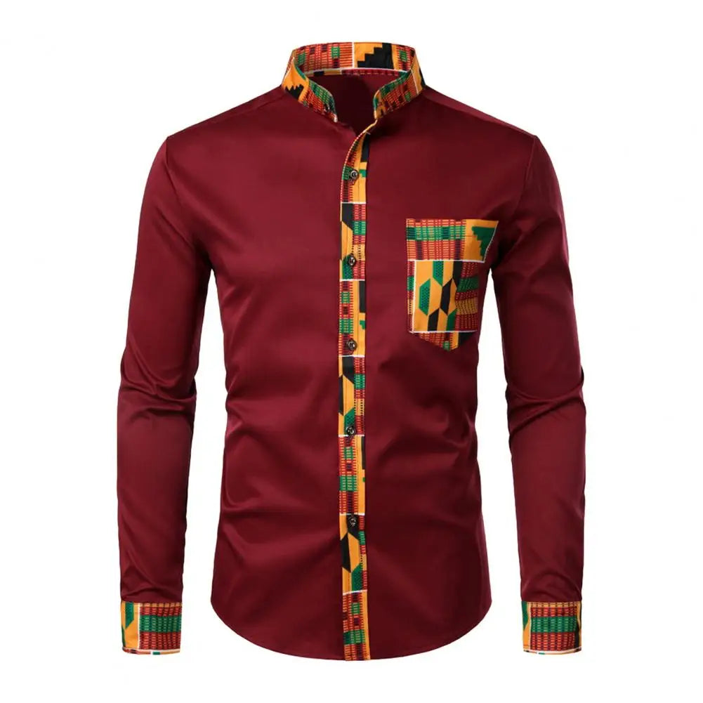 2023 Autumn/winter New Casual Men's Checkered Shirt Splice Men's Long Sleeve Shirt