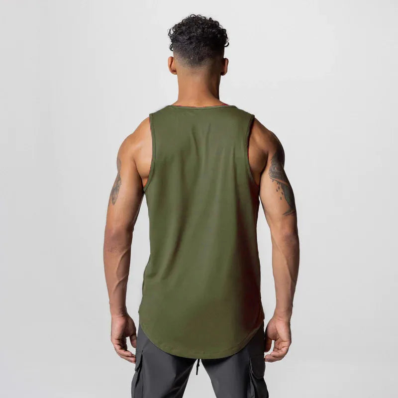 Men's Summer Quick Dry Mesh Breathable Casual Tank Top Male Gym Fitness Clothing Sleeveless Shirt Sports Running Vest Undershirt