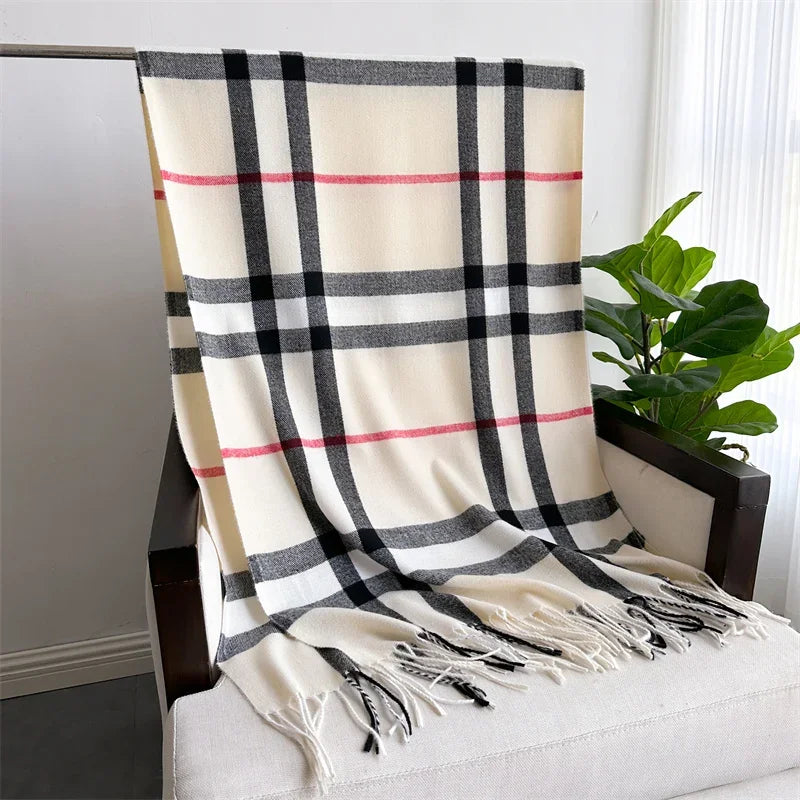 Premium Cashmere Plaid Scarf - Blend of Classic Charm & Modern Elegance