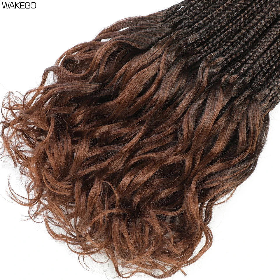 24 18 14 Inches French Curly Crochet Braids New Goddess Box Braids Bouncy French Curl Braid Hair Crochet Synthetic Braiding Hair