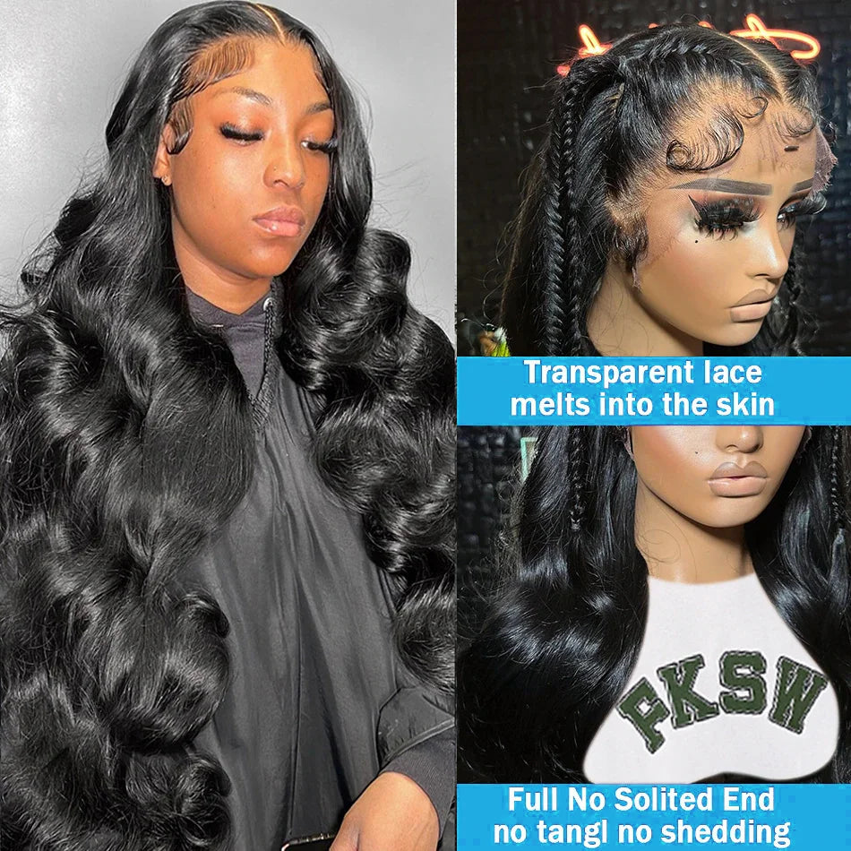 40 Inch Body Wave 13x6 HD Transparent Lace Frontal Wig Human Hair 13x4 Lace Front Wig Brazilian Pre Plucked Lace For Black Women