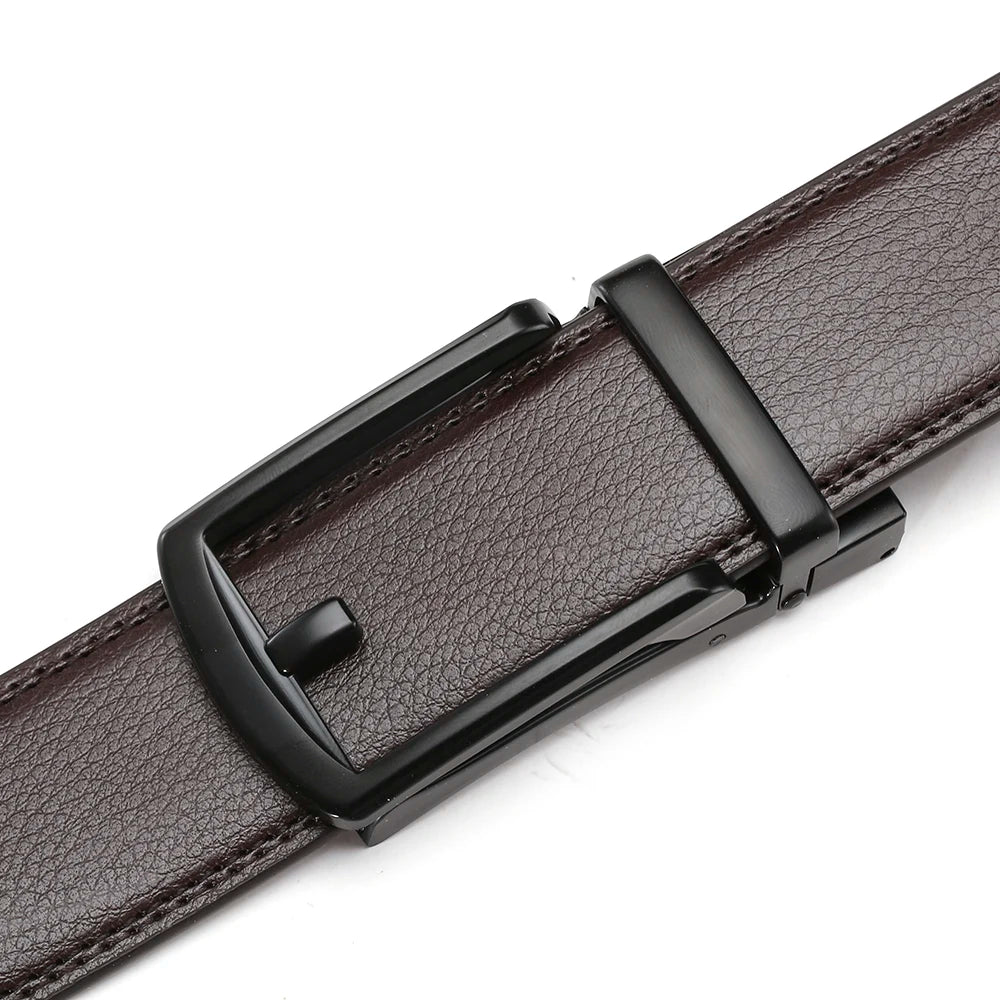 Men's Leather Belts Fashion Automatic Buckle Cowskin Male Belts Luxury Designer Black Brown 3.5cm
