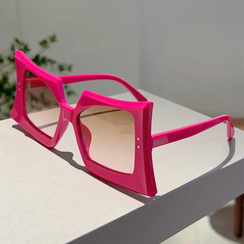 KAMMPT Oversized Special Shaped Sunglasses Women 2024 New Fashion Multi-color Sun Glasses Trendy Brand Designer Vacation Shades