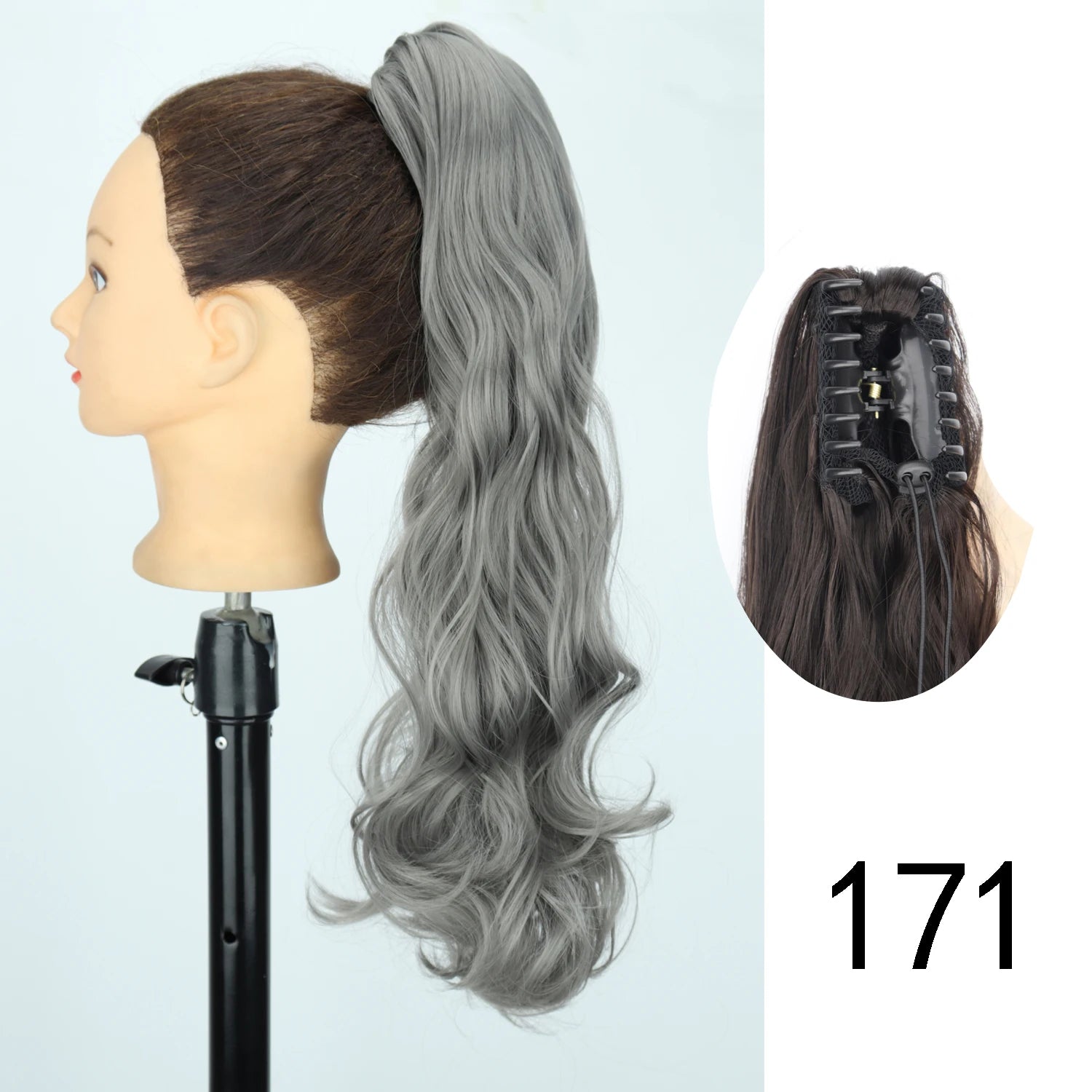 Synthetic 24Inch Wavy Claw Clip On Ponytail Hair Extension Ponytail Extension Hair For Women Pony Tail Hair Hairpiece