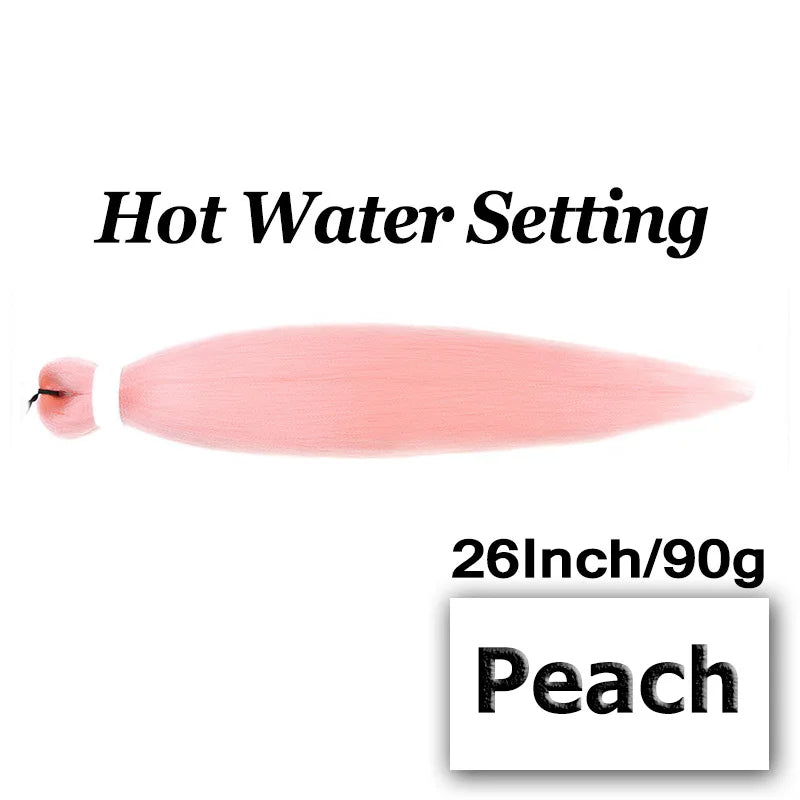 Pre-stretched Braiding Hair 26Inch 90G Synthetic Jumbo Hair Extensions for Crochet Braids DIY Pink Peach Red Yellow Fake Hair