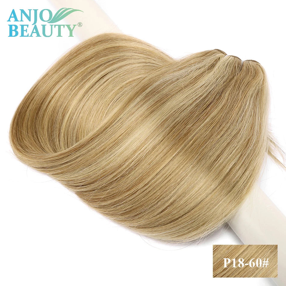 Straight Human Hair Weaves Bundles Brazilian Remy Human Hair Sew In Weft Extensions Straight Blonde 100g 16"-28" Natural Hair