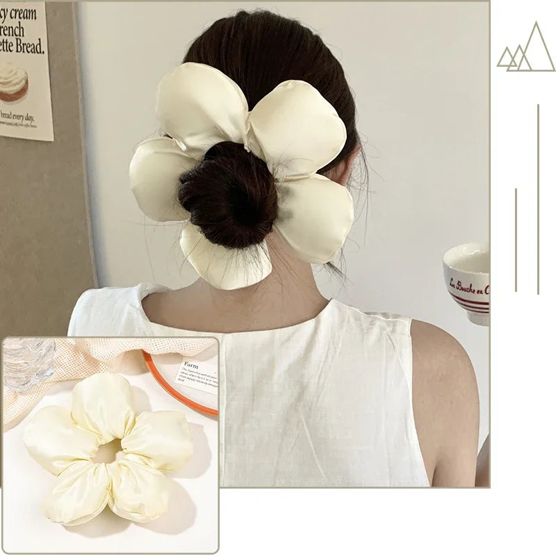 2024 Pillow Sleep Headband Elastic Ponytail Scrunchie for Women Hair Accessories Girls Soft Solid Satin Filled Cotton Big Bands