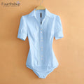Office Work Outfits Long Sleeve And Short Sleeve Bodysuits White Shirts Black Blouses Fashion Rompers Elegant Overalls For Women