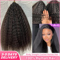 Kinky Straight Crochet Human Hair Extension Pre Separated Knotless Crochet Hair Bundles For Reusable Boho Braids For Women