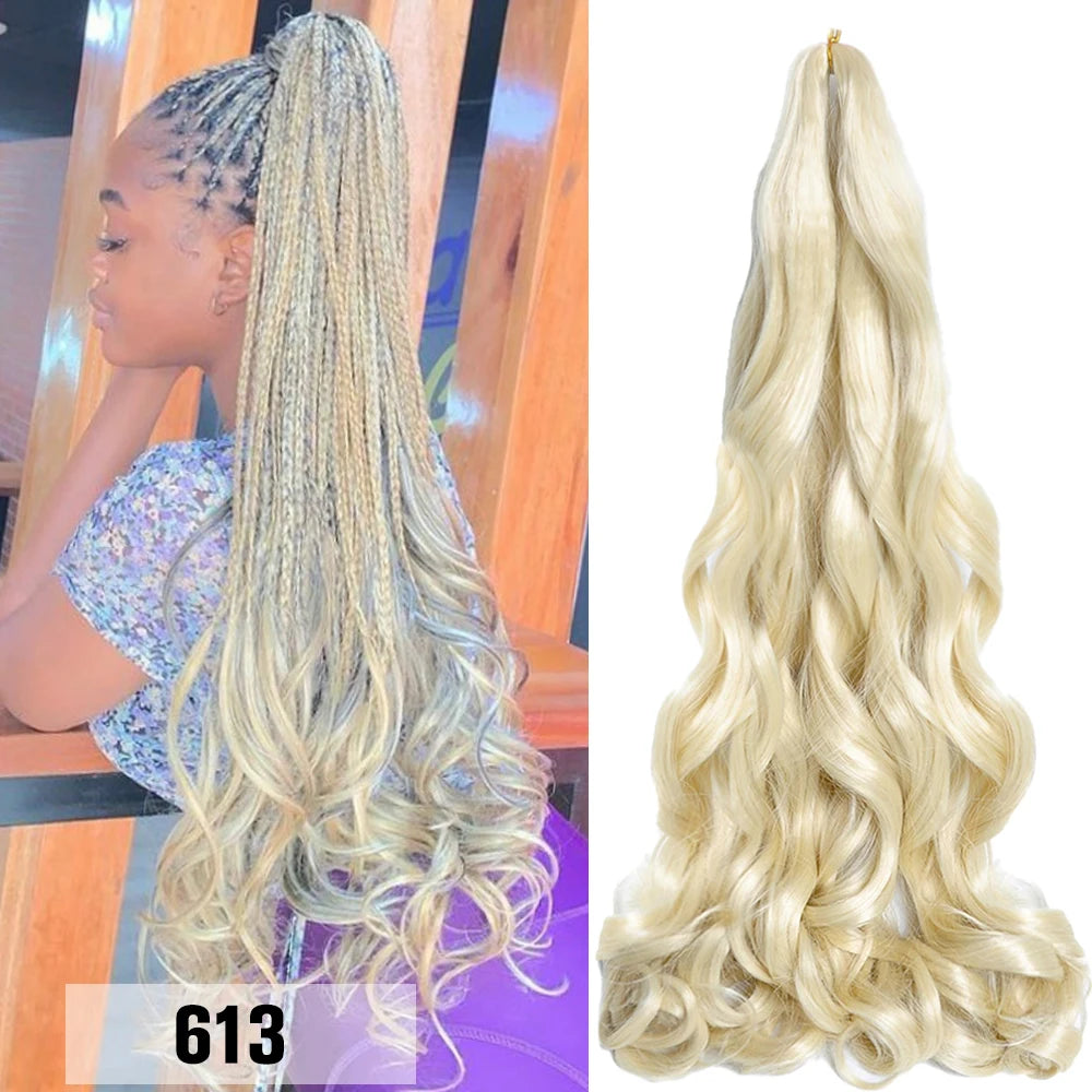 French Curls Braiding Hair Extensions 24Inch Synthetic Curl Hair Loose Wave Spiral Curl Crochet Hair Braids For Black Women