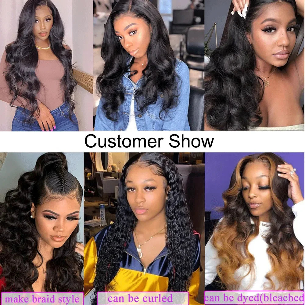 PerisModa Body Wave Human Hair Bundles With Closure 5x5 Transparent Lace 4×4 Brown Lace Brazilian Remy 12A Human Hair Extensions