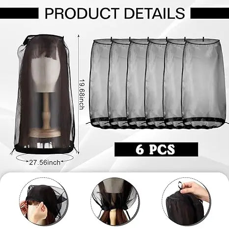 1/6 Pcs Wig Bags Adjustable Wig Storage for Multiple Wigs with Drawstring  Portable Wig Storage Bags
