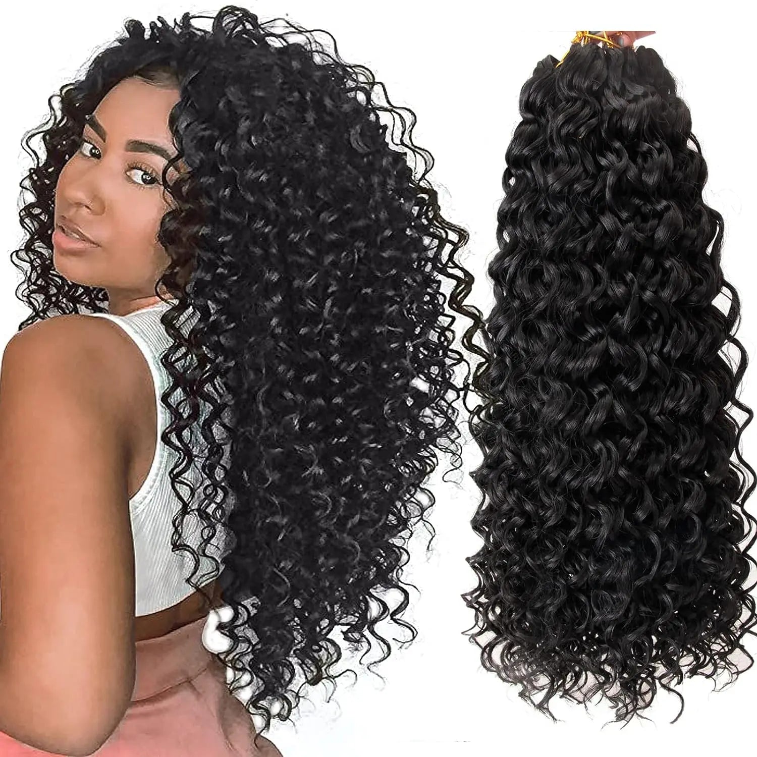 GoGo Curl Crochet Hair 10/18 Inch Short Curly Crochet Hair for Women Water Wave Beach Curl Deep Twist Crochet Braids Synthetic