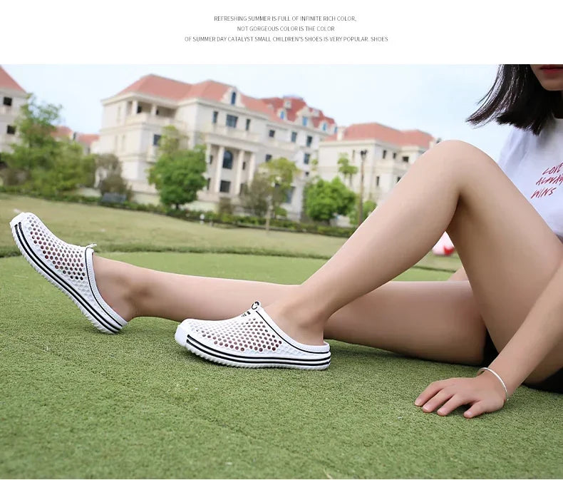 YRZL Mens Sandals Light EVA Summer Casual Shoes Hole Shoes Clogs Lovers Home Garden Outdoor Big Size 45 Male Beach Flat Slippers