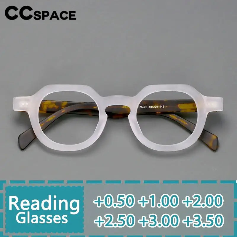 R49875 Vintage Women Reading Eyeglass Acetate Glasses Frames Men Fashion Presbyopic Dioptric +50 +100 +300