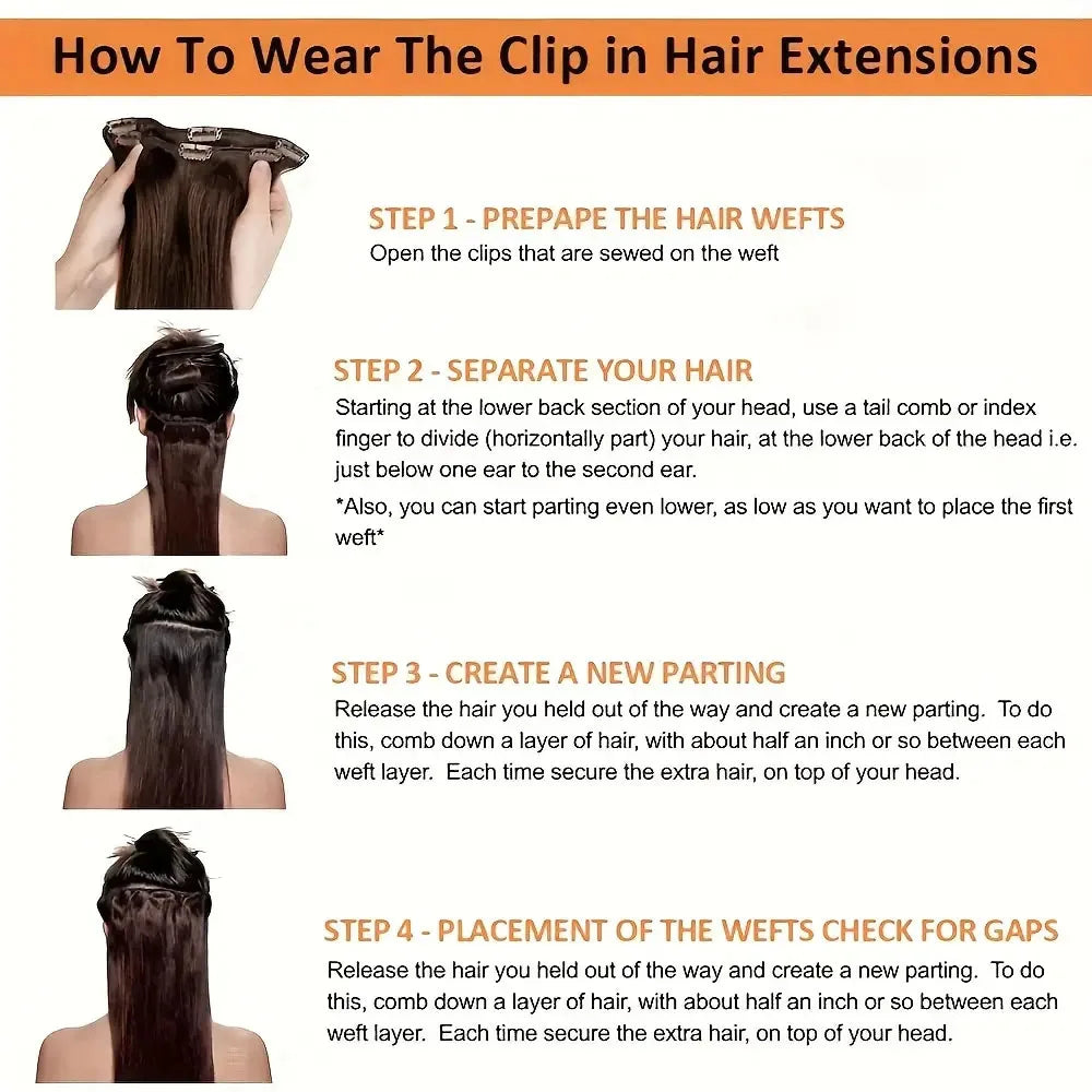 8Pcs Straight Hair Clip In Hair Extensions Human Hair #2 Dark Brown 100% Unprocessed Brazilian Remy Virgin Human Hair For Women