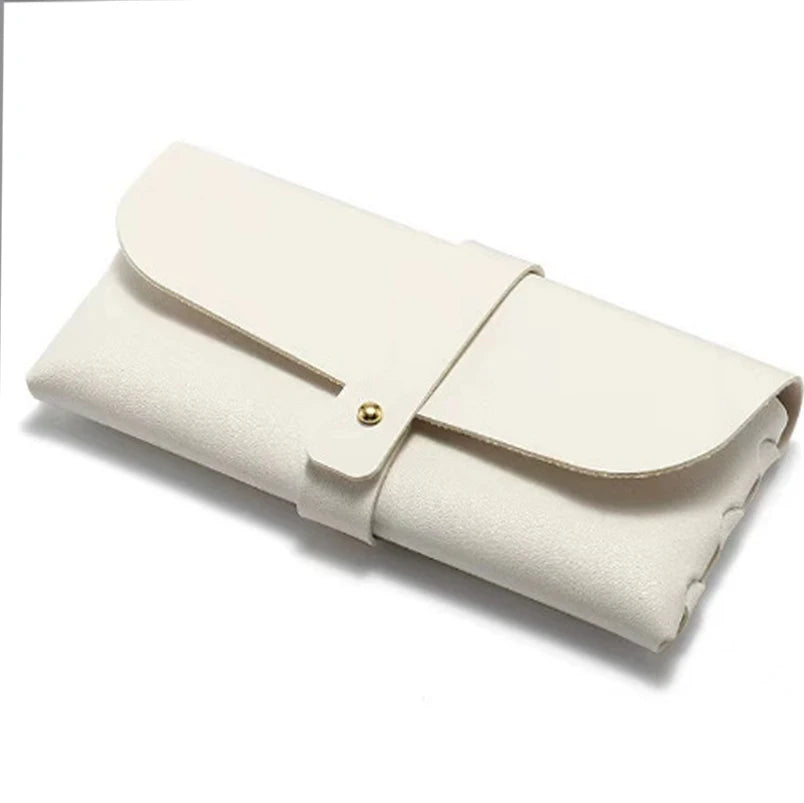 Portable Soft Leather Glasses Bag Soft Solid Color Bag Women Men Fashion Sunglasses Boxes Eyewear Protector Case Accessories