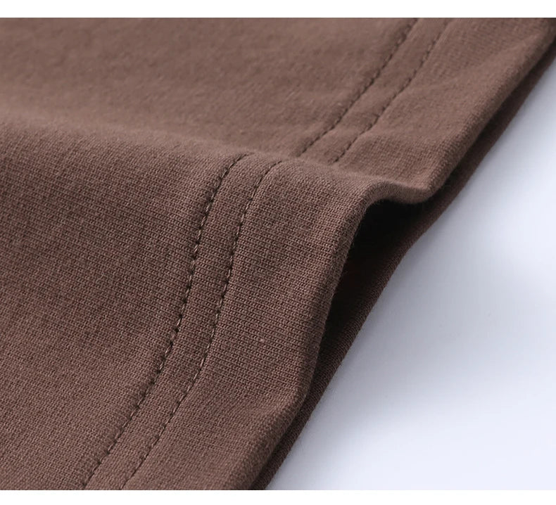 100% pure cotton short sleeved men's round neck T-shirt summer new high-end fashion youth couple loose casual breathable top