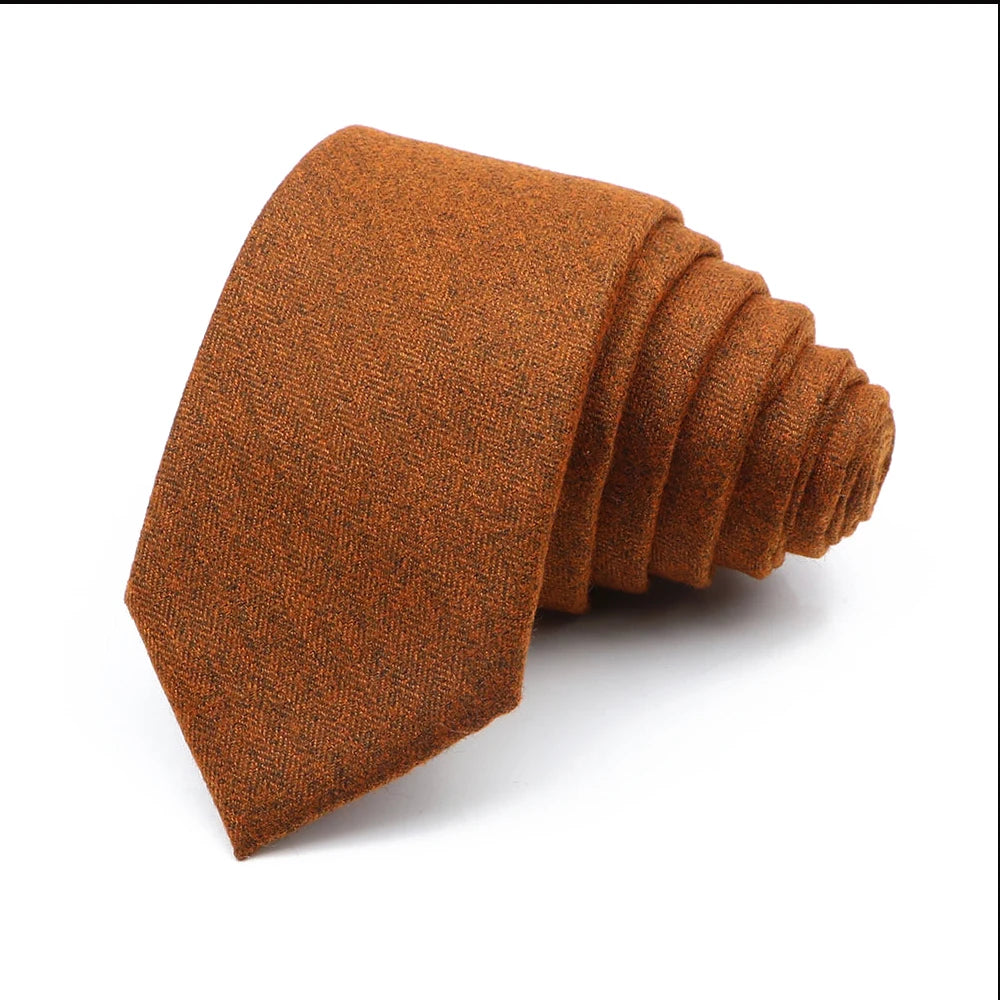 Thick Cashmere Wool Gentleman Solid Color Necktie 7CM Formal Wedding Party Europen Style Red Brown Green Gray Clothing Tie Gift