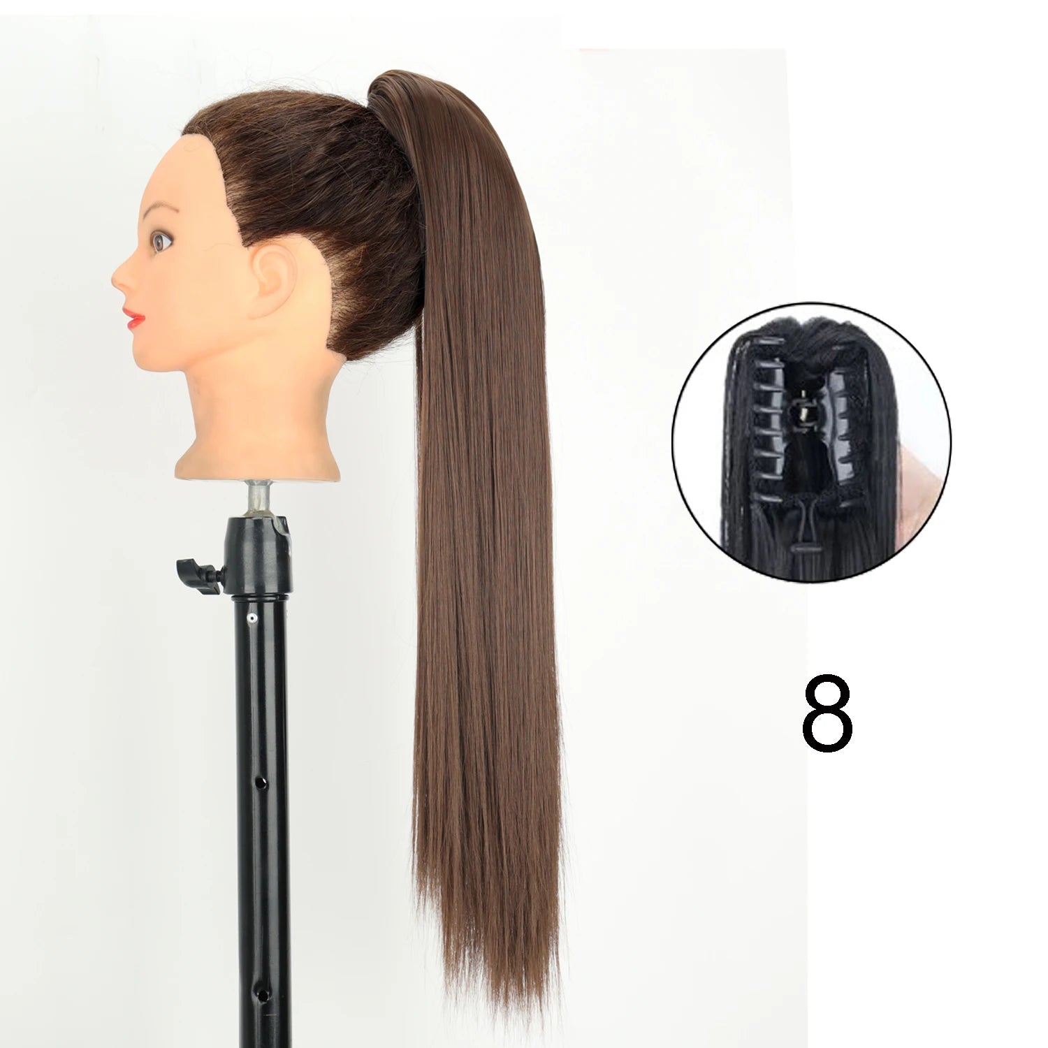 Synthetic 24Inch Wavy Claw Clip On Ponytail Hair Extension Ponytail Extension Hair For Women Pony Tail Hair Hairpiece