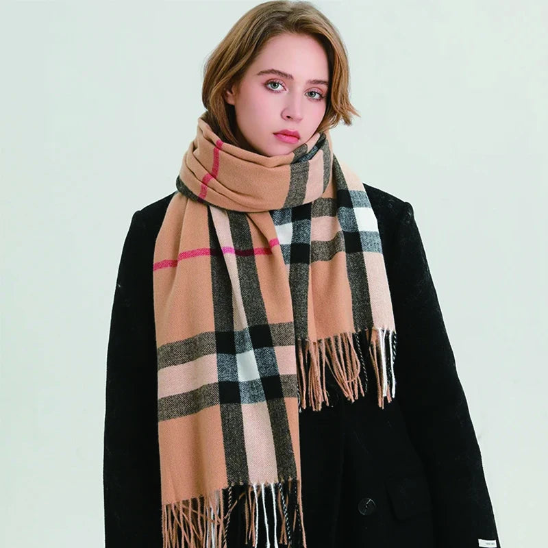 Premium Cashmere Plaid Scarf - Blend of Classic Charm & Modern Elegance