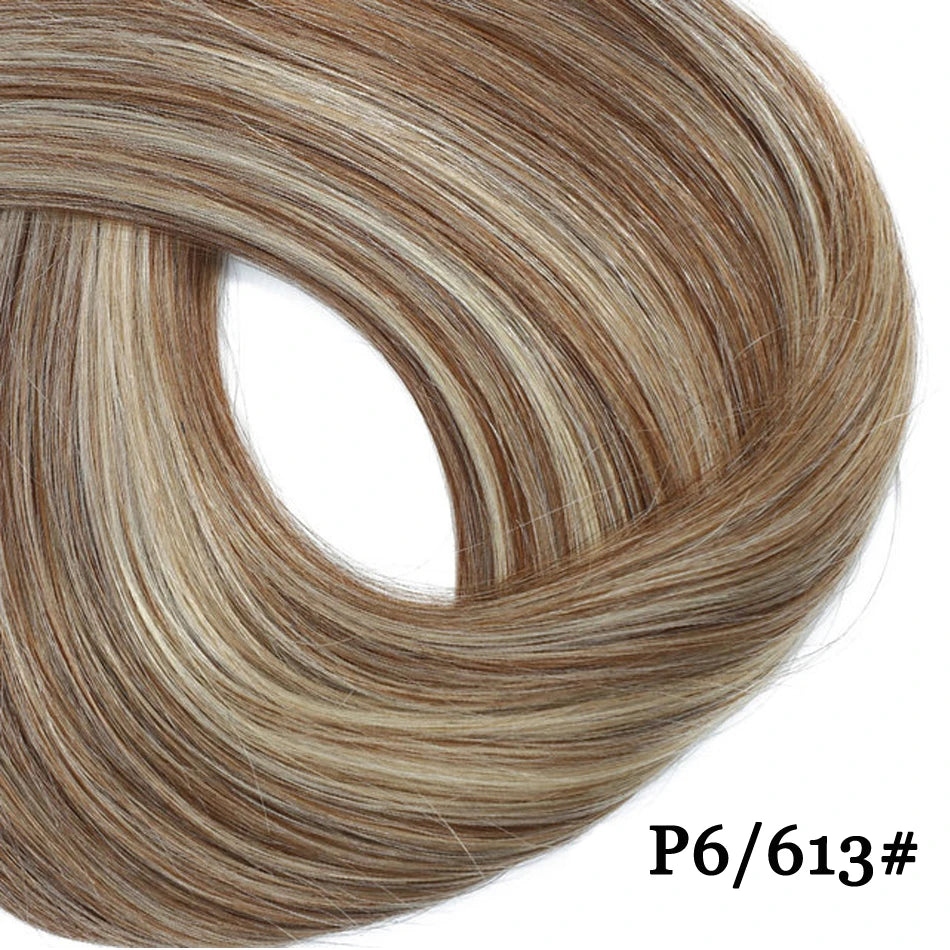 3/4 Human Hair Half Wig Machine Made Straight Long Hair 14-28inch Brazilian Remy Hair Half Head Wigs For Women Cover White Hair