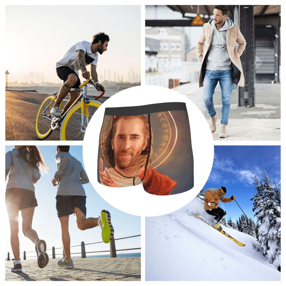 Custom Nicolas Cage Boxer Shorts For Homme 3D Printed Male Nic And His Girls Underwear Panties Briefs Breathbale Underpants