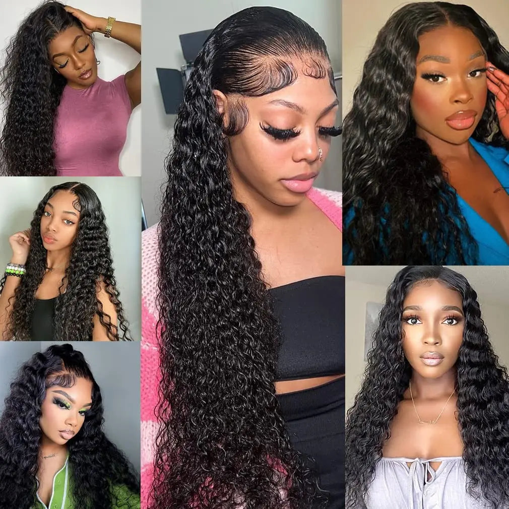 raw kinky curly human hair extensions deals weave bundles 30 36 inch brazilian Natural black water deep wave for woman