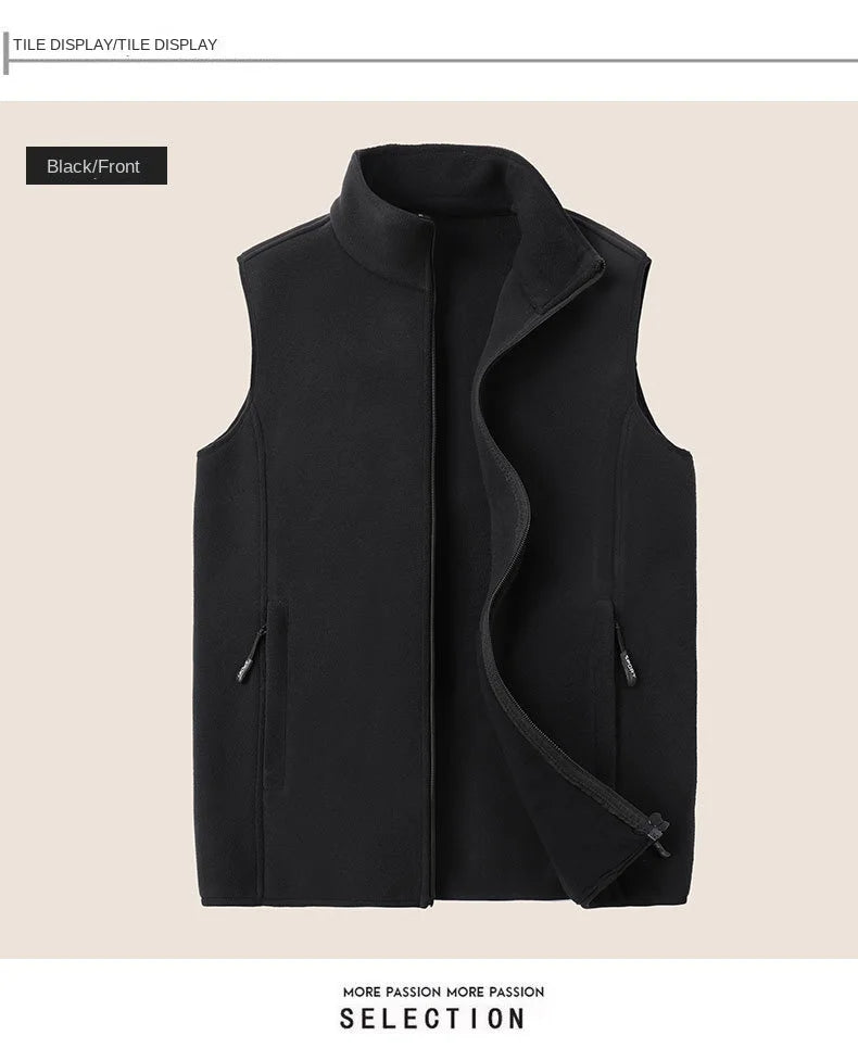 Autumn Fashion Plus Size Male Warm Waistcoat Fleece Vest Men's Lamb Cashmere Warm Sleeveless Coat Men Brand Clothing Winter Vest