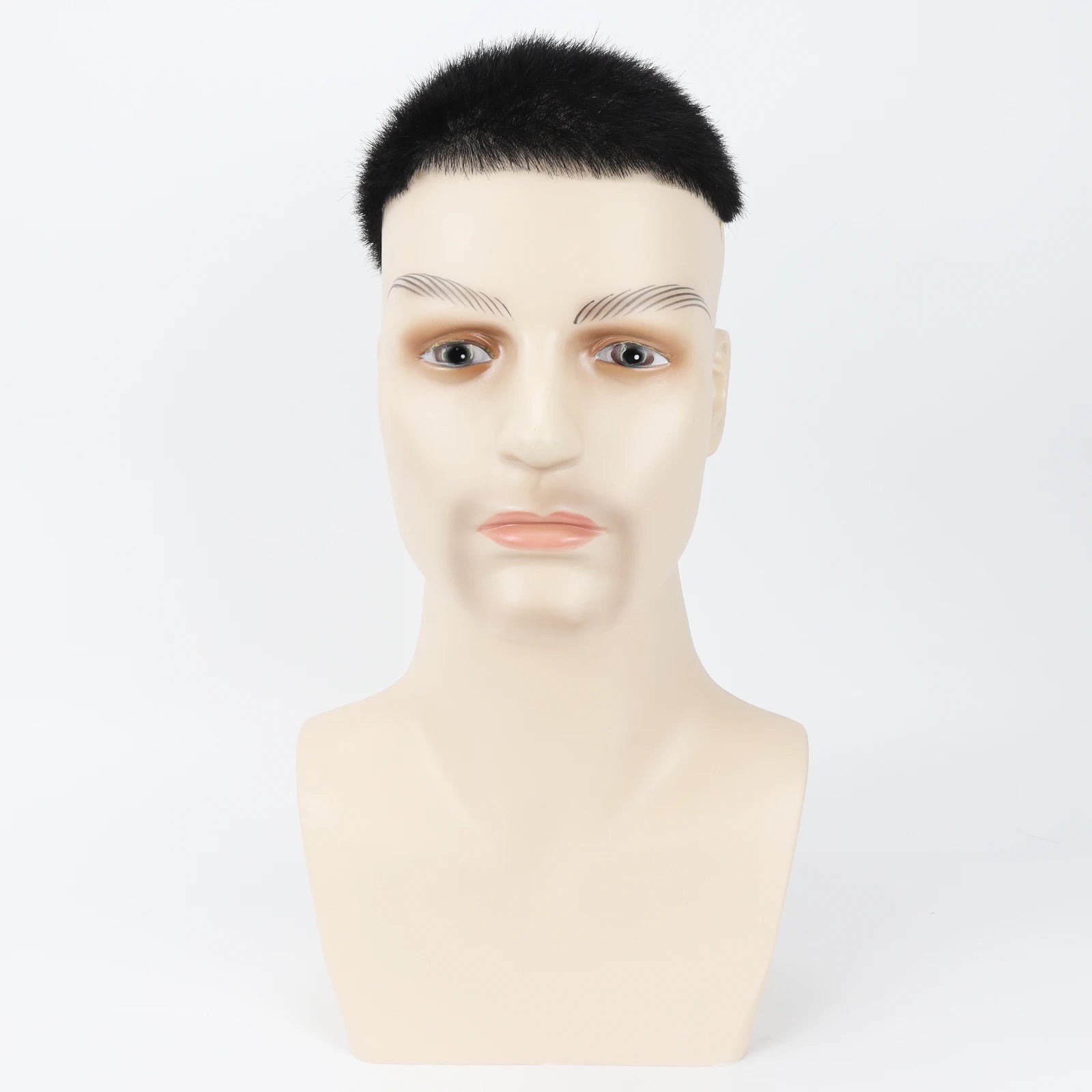 Men Toupee Silk Skin Base  PU Silicone Human Hair Topper V Loop Injected Single Knots 8x10in Short Cut Hair for Salon Stylist