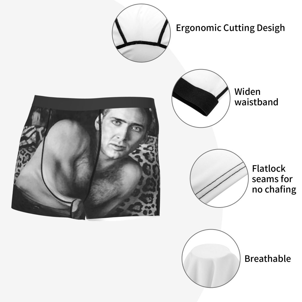 Custom Nicolas Cage Boxer Shorts For Homme 3D Printed Male Nic And His Girls Underwear Panties Briefs Breathbale Underpants