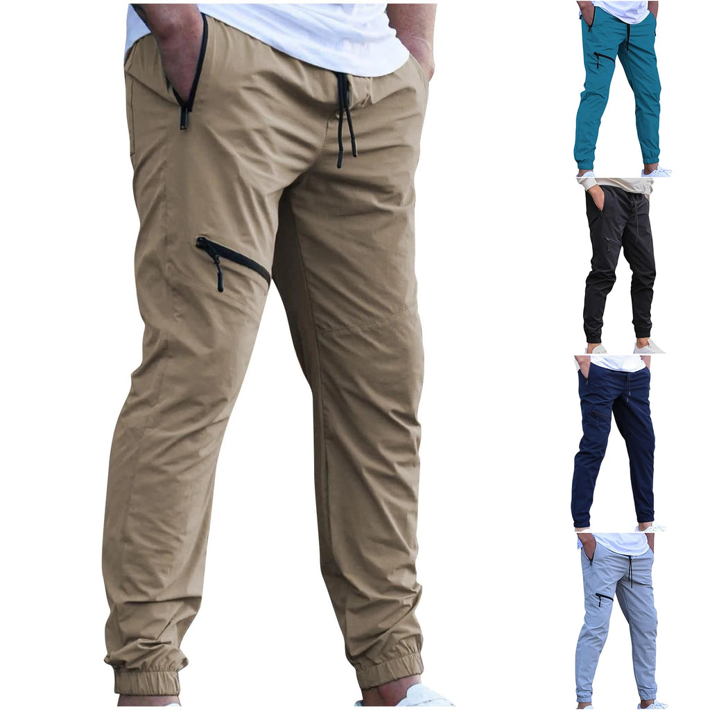 YHOPE Mens Cargo Work Pants Casual Stylish Twill Tapered Slim Fit Pants Athletic Chinos Work Trousers 80s Outfit Streetwear