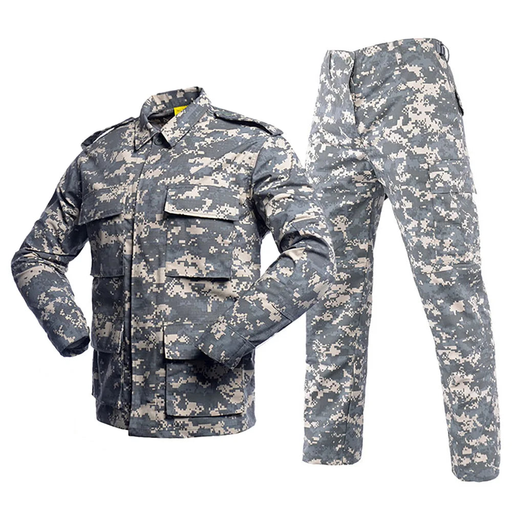 Desert & Jungle Outdoor Camouflage Uniform Tactical Uniform Combat Hunting Suit BDU Training Jacket and Pant