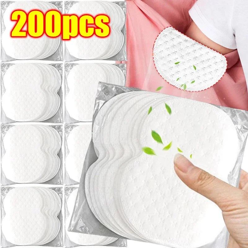 10/200pcs Summer Sweat Pads Deodorants Underarm Anti Perspiration Sweat Pads Unisex Disposable Armpit Absorb Useful Shield Pads