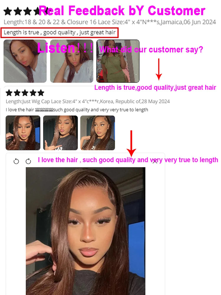 Clearance Cheap #4 Color Straight Human Hair Bundles With Closure Brazilian Virgin Human Hair Weave Bundles With HD Lace Closure