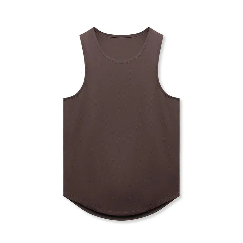 Men's Summer Quick Dry Mesh Breathable Casual Tank Top Male Gym Fitness Clothing Sleeveless Shirt Sports Running Vest Undershirt