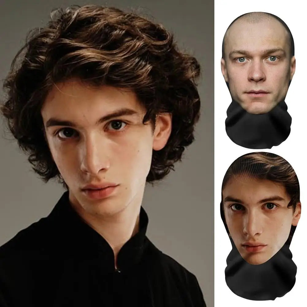 Funny 3D Printed Cosplay Face Mask Elastic Mesh Full Face Realistic Mask For Men Role Play Headdress Balaclava